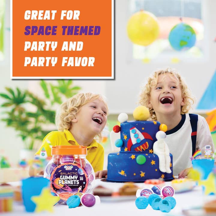 Think Distributors - Wholesale Gummy - 30 Planet Gummies, Novelty Space Candy with Jelly Filling2