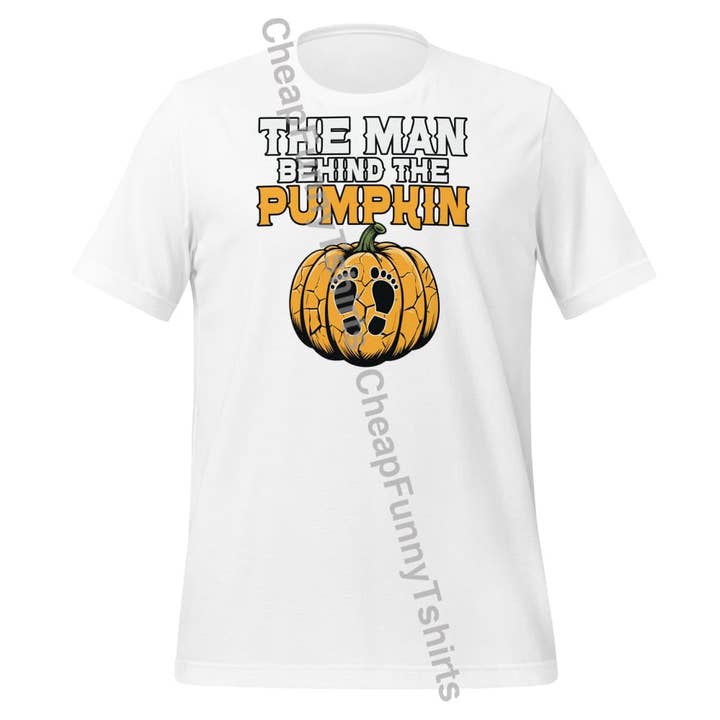 The Man Behind The Pumpkin Unisex t-shirt for wholesale by Black and Gifted LLC