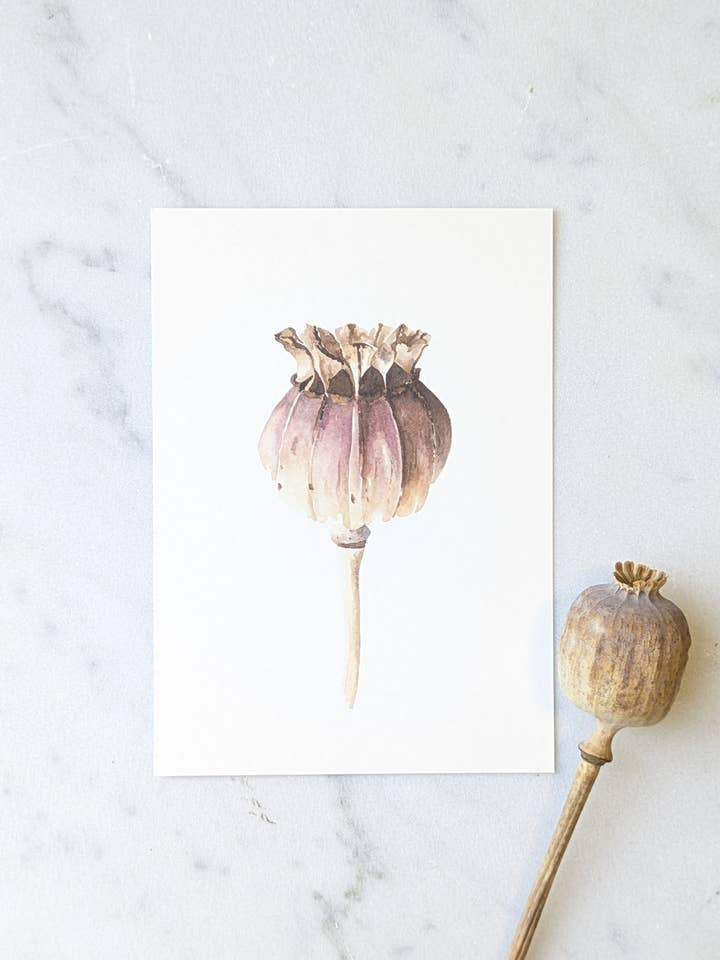 Art print Poppy | Handmade | bio top paper for wholesale by ArtworkByMadelon