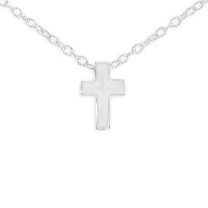 Sterling Silver Small Cross Slider Necklace for wholesale by Nina Designs