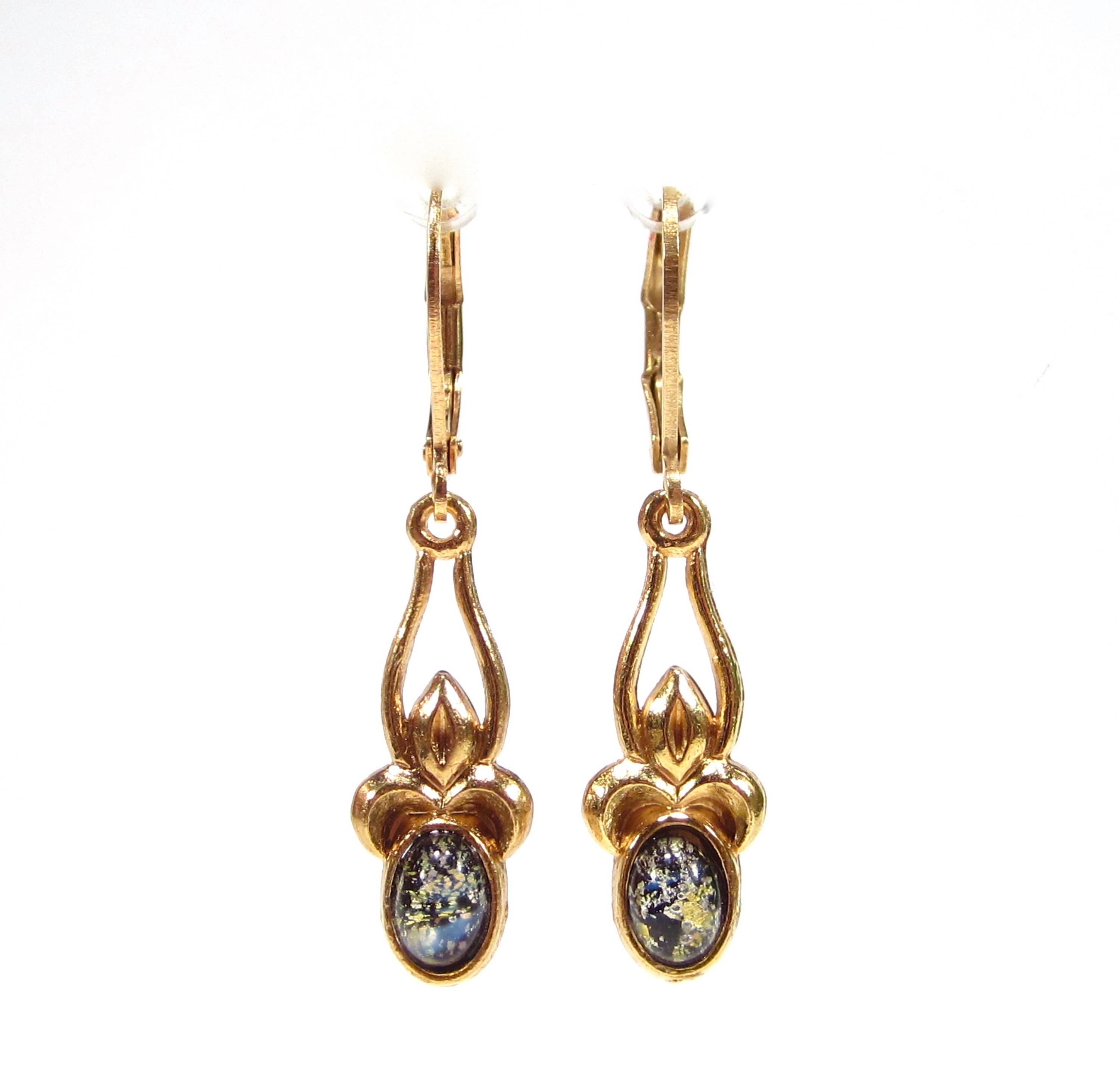 SoHo Schmuckmanufaktur - Wholesale Hangende/ronde oorbellen - Gouden filigrain oorhangers vintage met glasstenen