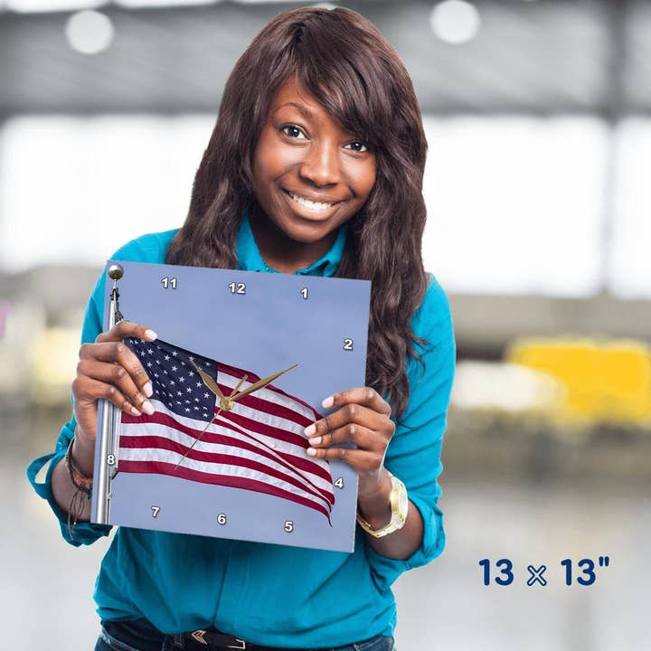 3dRose - Wholesale Wall Clock - 3dRose, American flag image., Wall Clock