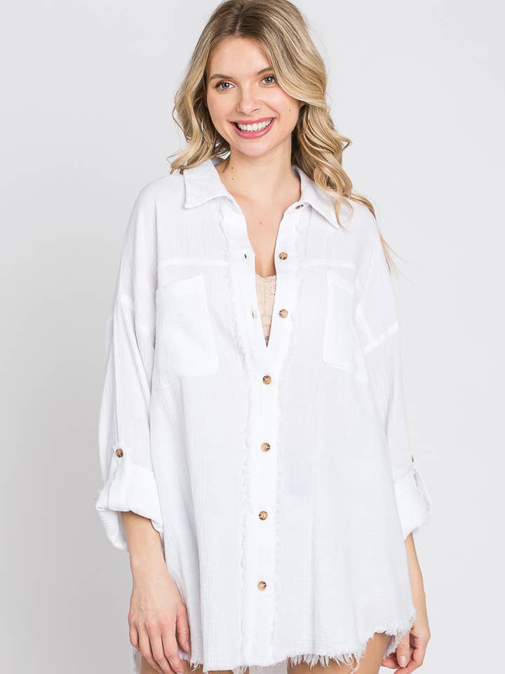 Mineraal gewassen katoenen shirt. voor wholesale door Sewn and Seen