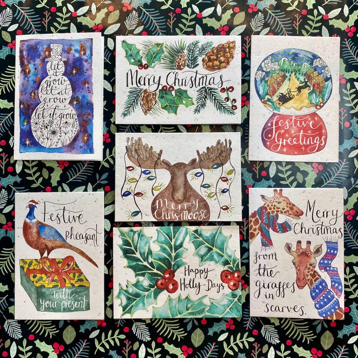 Collection Two: 7 Plantable Eco Friendly Christmas Cards for wholesale by Loop Loop