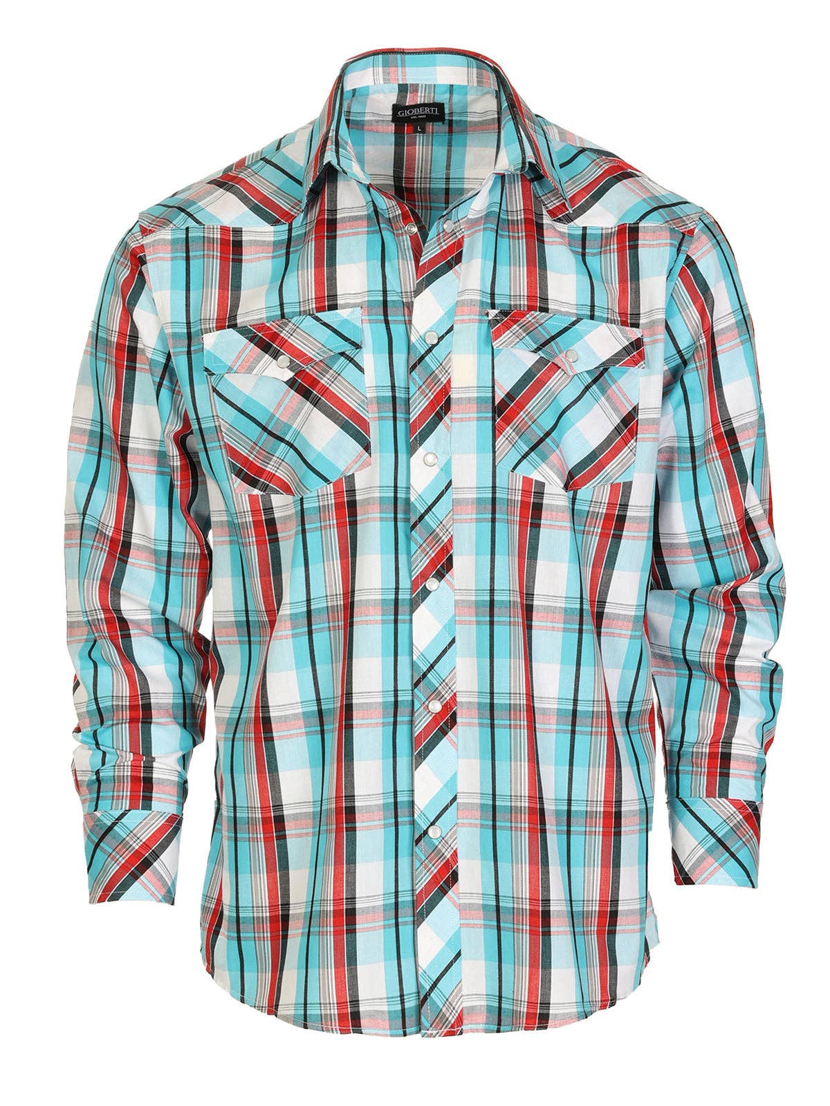 b-one inc – wholesale Buttoned-down shirt – Men's – Men's Pearl Snap Button Down Plaid Long Sleeve Western Shirt5