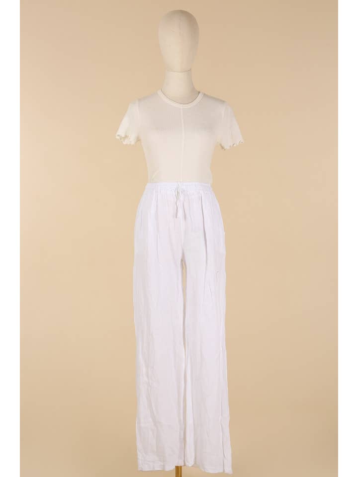 la maison des fibres naturelles - Wholesale Pants - Women's - Straight linen trousers 630132 100% linen