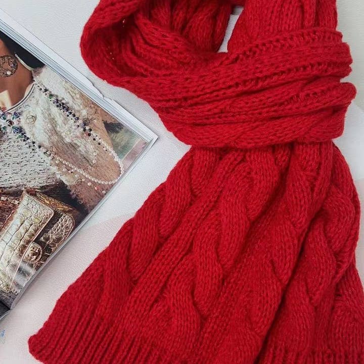 NINEXIS - Wholesale Scarf - Women's - CWASC03387_CHUNKY KNIT TWIST SCARF WARM THICK SHAWL WRAP1