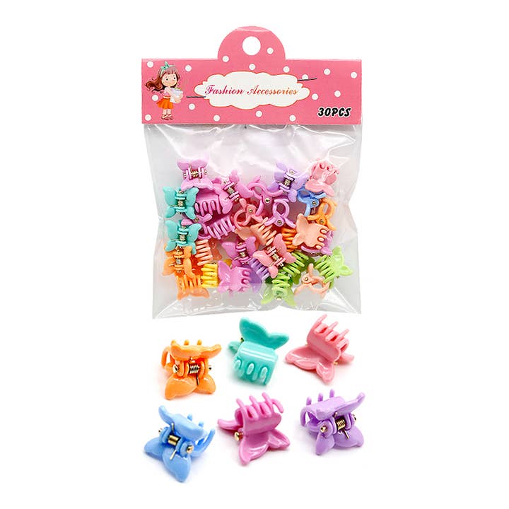 Cap Zone - Wholesale Hair clip – Women’s - Mini Butterfly VSCO Girl Hair Claw - 30 pcs/pack