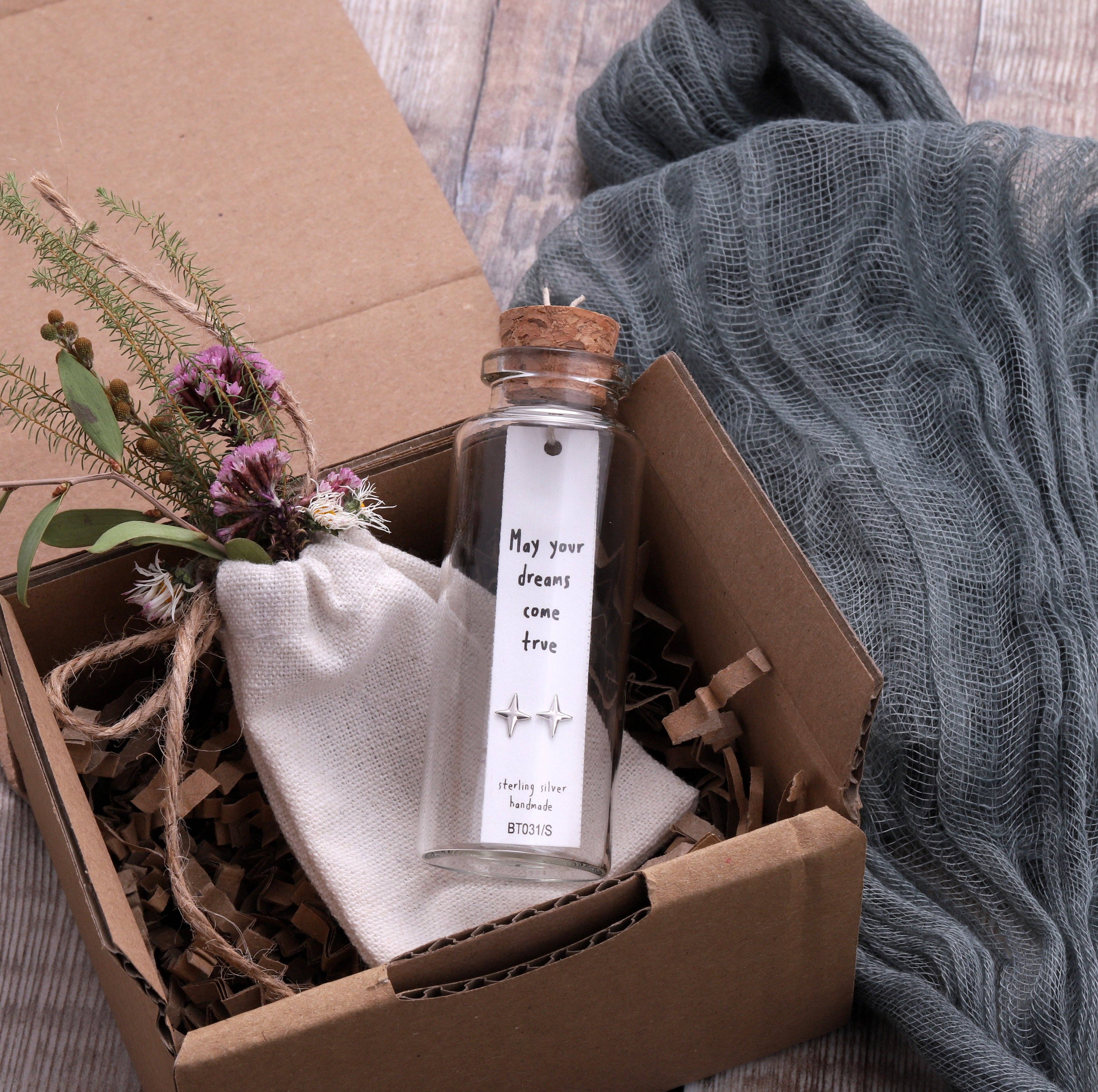 Attic creations - Wholesale Stud/Post Earrings - BT031 Message Bottle Earrings 'Dreams Come True'2