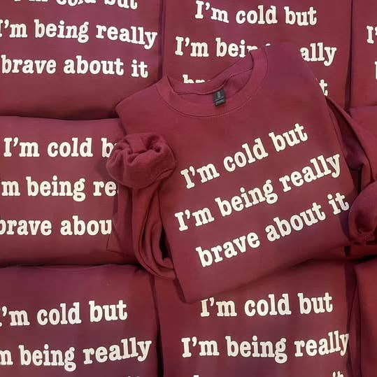 Sudadera Divertida al por Mayor "Tengo Frío" - Granate para venta al por mayor de Lasting Impressions CT