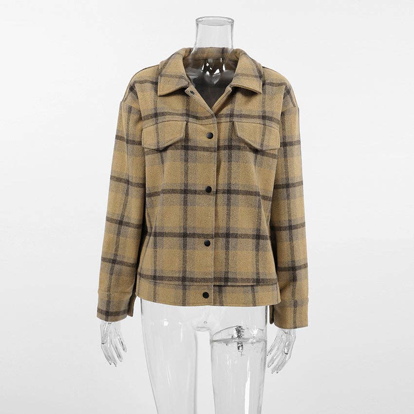 Marayn – wholesale Rock - Dam – Rysk rutig höstchic brunrutig oversized kappa21