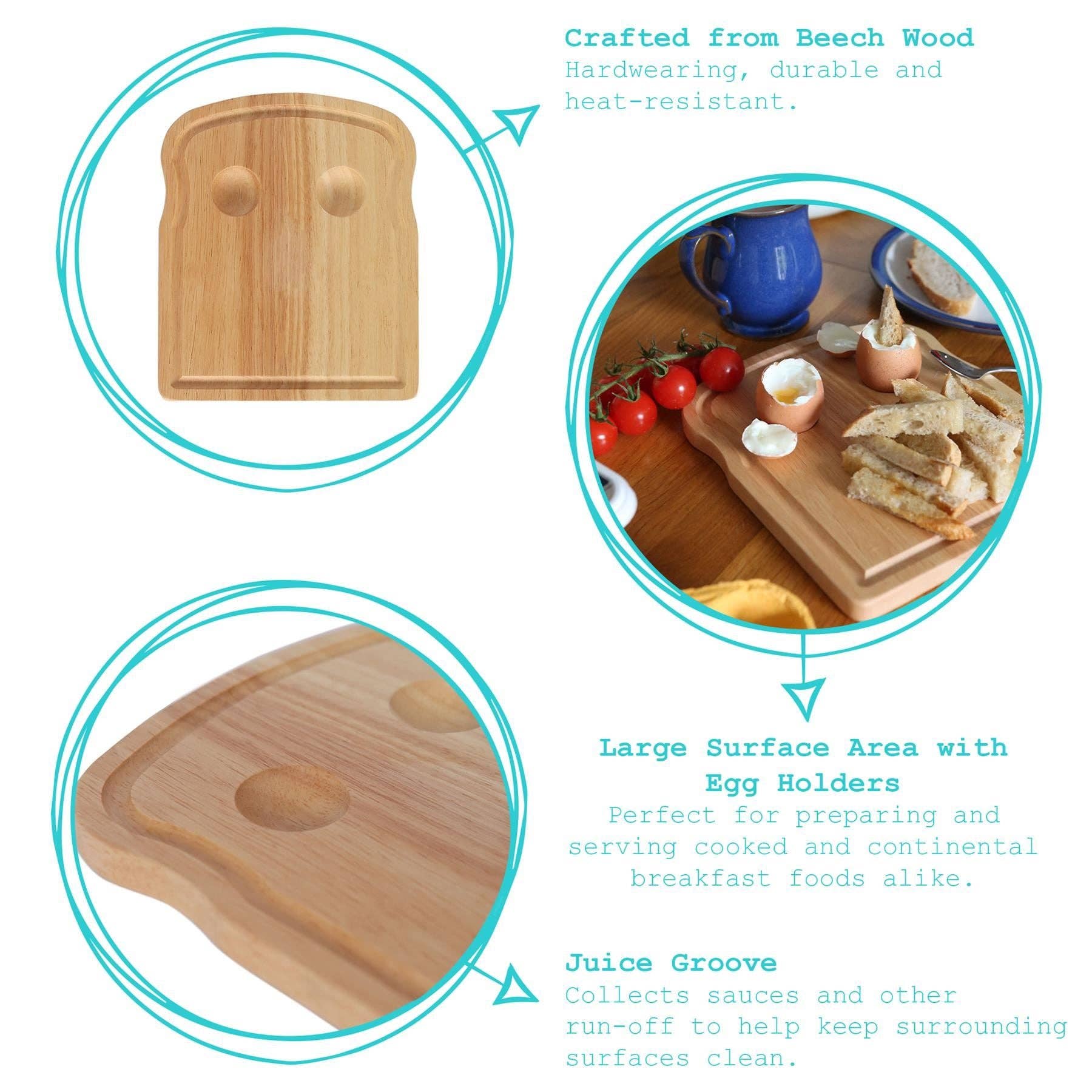 Rinkit Ltd – wholesale Cutting board – Wooden Breakfast Board - 20cm x 24cm4