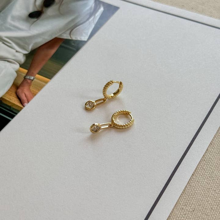 Hoft Studio - Wholesale Huggie Earrings - Whitley Drop Huggies1