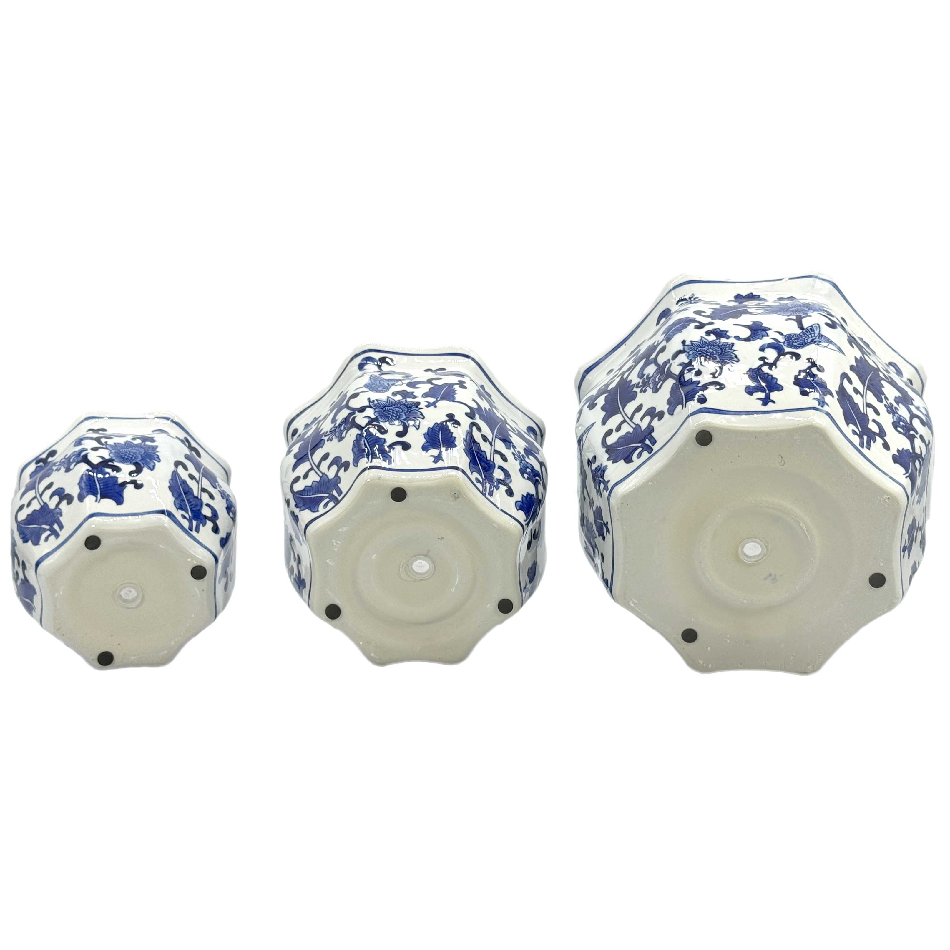 Galt International Company - Vendita all'ingrosso Vasi per piante - Set di 3 vasi per fioriere in ceramica Chinoiserie, 7,5"/10"/13"2