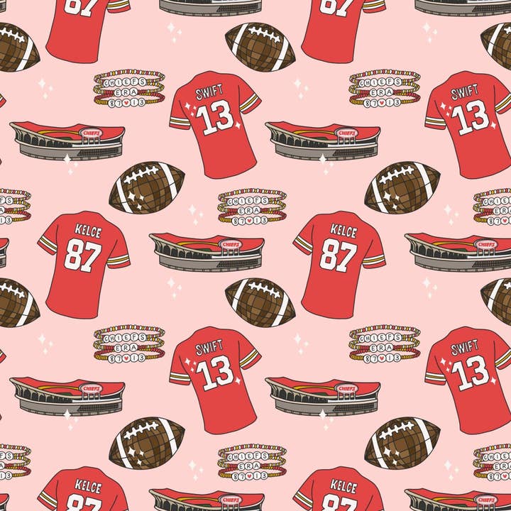 T Swift + Travis Kelce Pink Bandana for wholesale by Jersey Border Collars