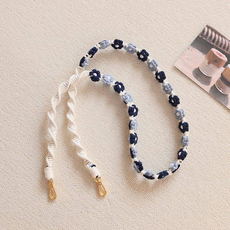 Weavey Studio – wholesale Phonecase strap – Macrame flower twisted pattern lanyard camera phone strap3
