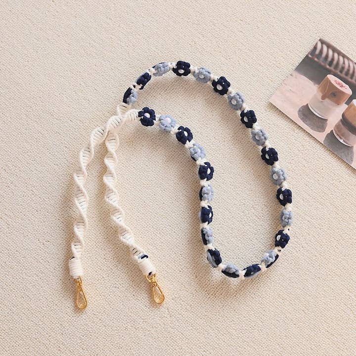 Weavey Studio – wholesale Phonecase strap – Macrame flower twisted pattern lanyard camera phone strap3