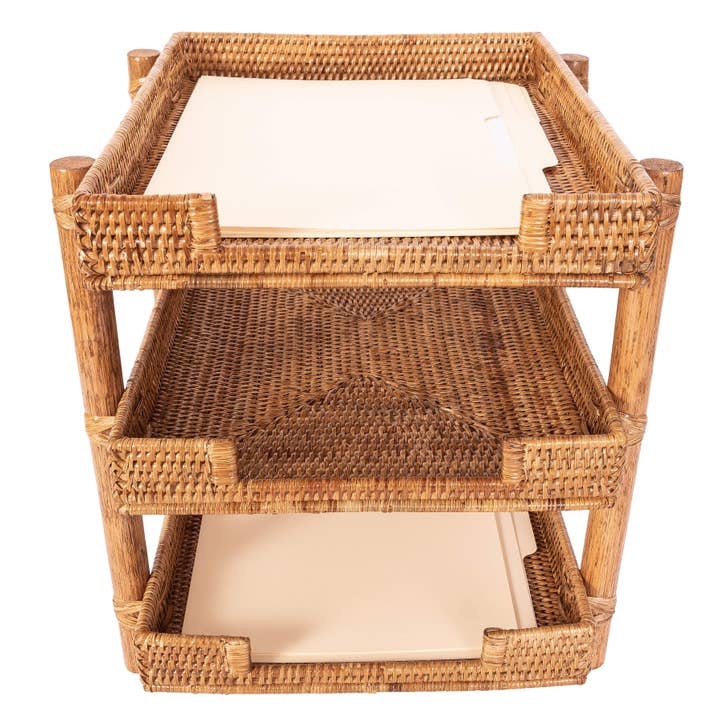 Artifacts Trading Company - Wholesale Desk Organizer - Artifacts Rattanâ„¢ 3-Tier-Tray Paper Sorter