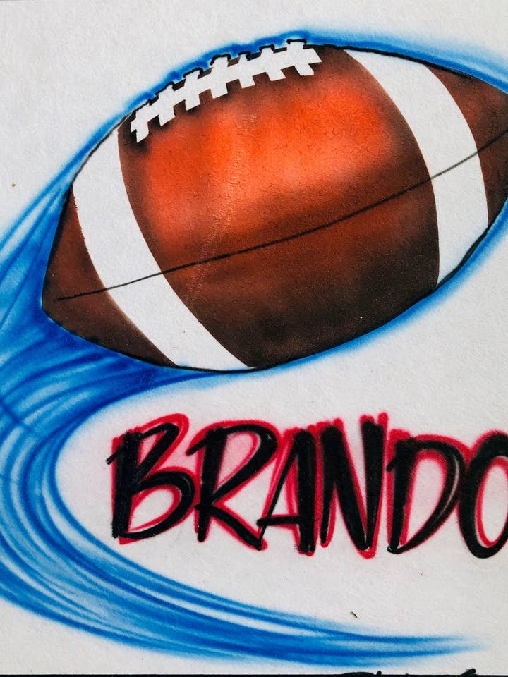 Football Custom Personalized Airbrush Name t shirt Sports airbrush design Coach team Gift for wholesale by Galveston Airbrush
