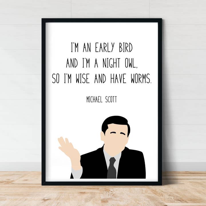 Michael Scott "Madrugador" Impressão | The Office por atacado de Callisto Design House