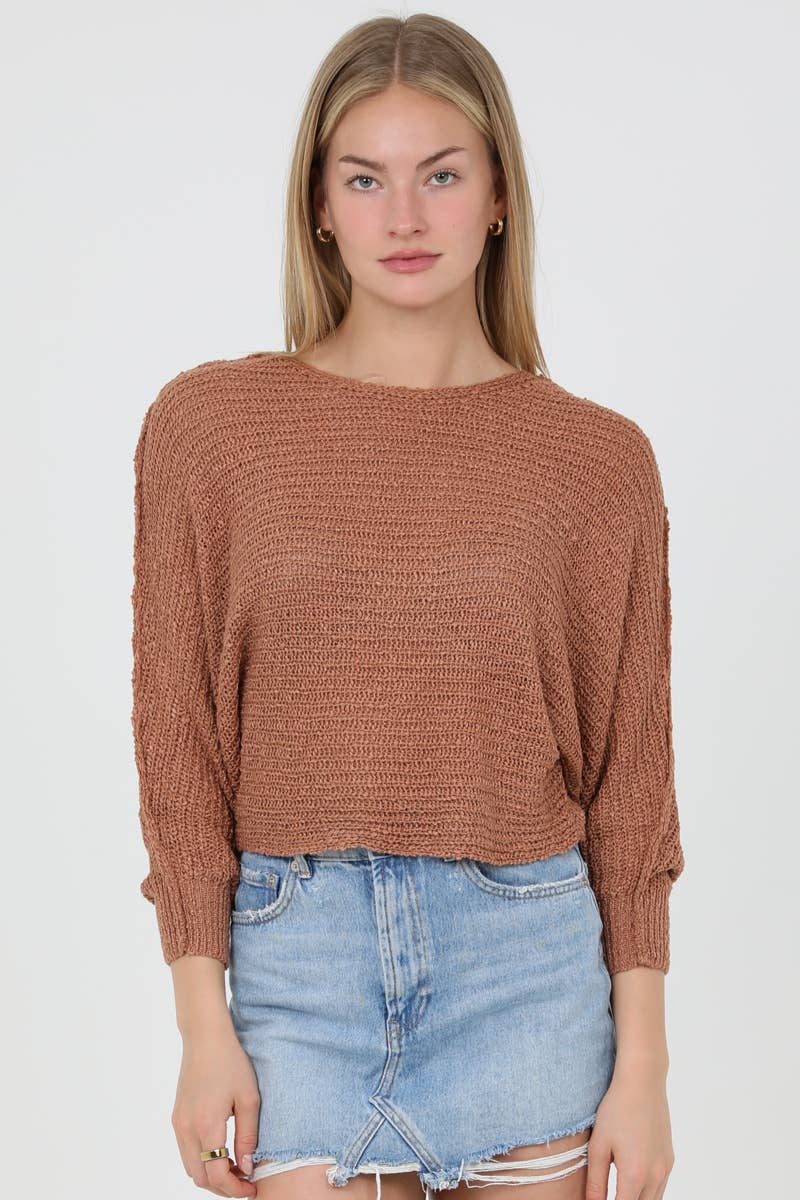 ANGIE - Wholesale Knit Sweater - Women's - XHQ18-ASIS OPEN KNIT LIGHT WEIGHT PULLOVER SWEATER23