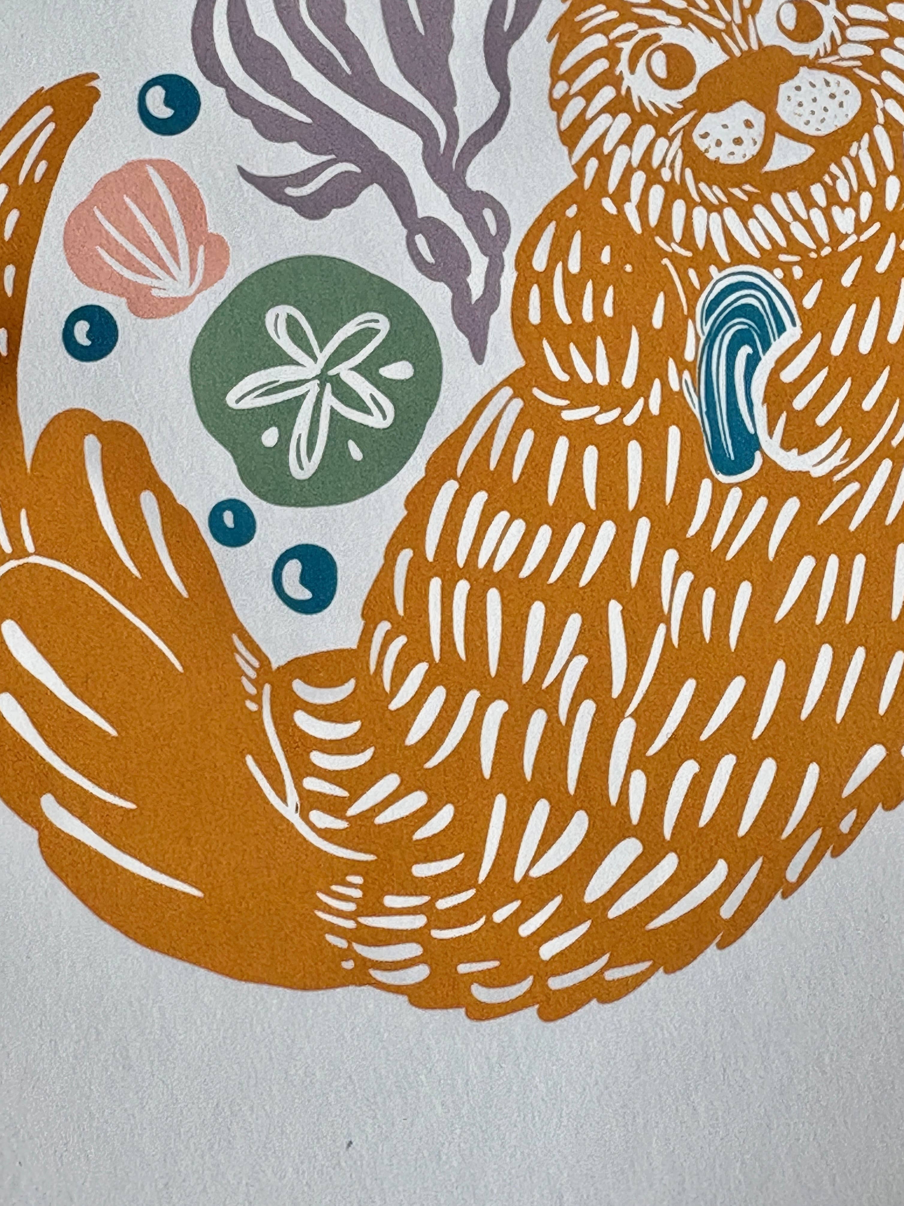 Melissa Pothier Art - Wholesale Art Print - Sea Otter Print, Ocean Animal, Otters, Otter Art, Beach Art2