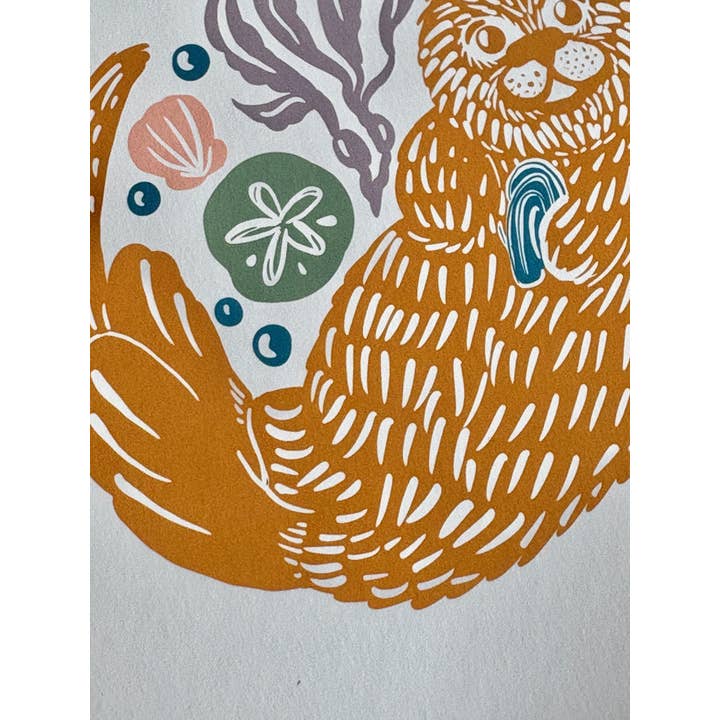 Melissa Pothier Art - Wholesale Art Print - Sea Otter Print, Ocean Animal, Otters, Otter Art, Beach Art2