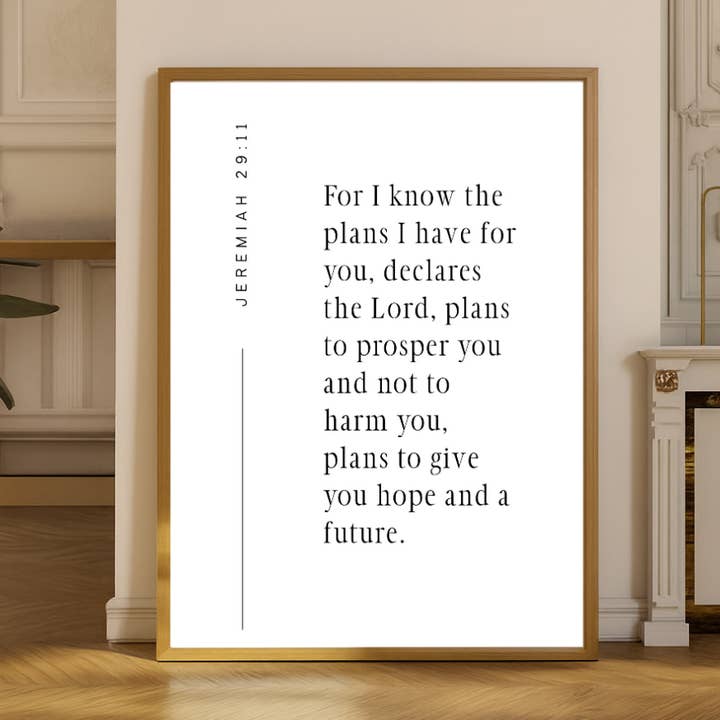 Jeremiah 29:11 Scripture Wall Art Print for wholesale by Evertrue Prints