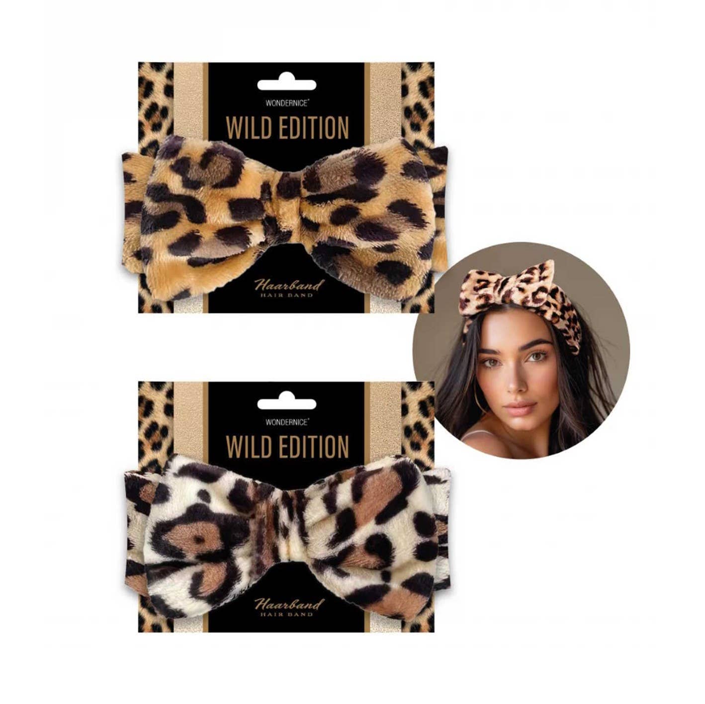 IngrossoBeauty by INCI Srl - Wholesale Spa Headband - Wild Edition Soft Hair Band Leopard Bow1