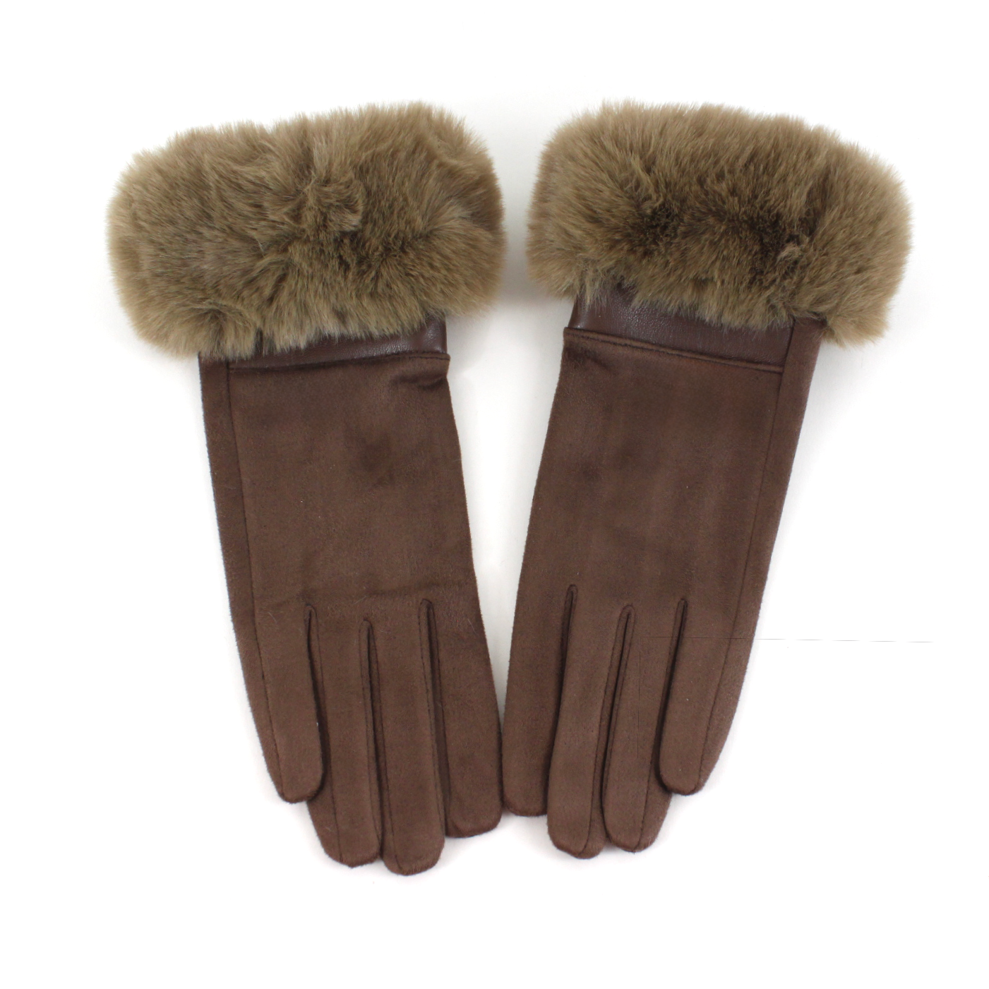 Pretty Persuasions - Wholesale Gloves - Women's - A25014 Suede-Like Gloves w/Faux Fur10