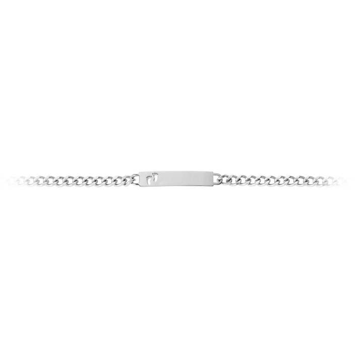 Speidel – wholesale Link & chain bracelet – Ladies ID Bracelet with Pierced Footprints Cutout