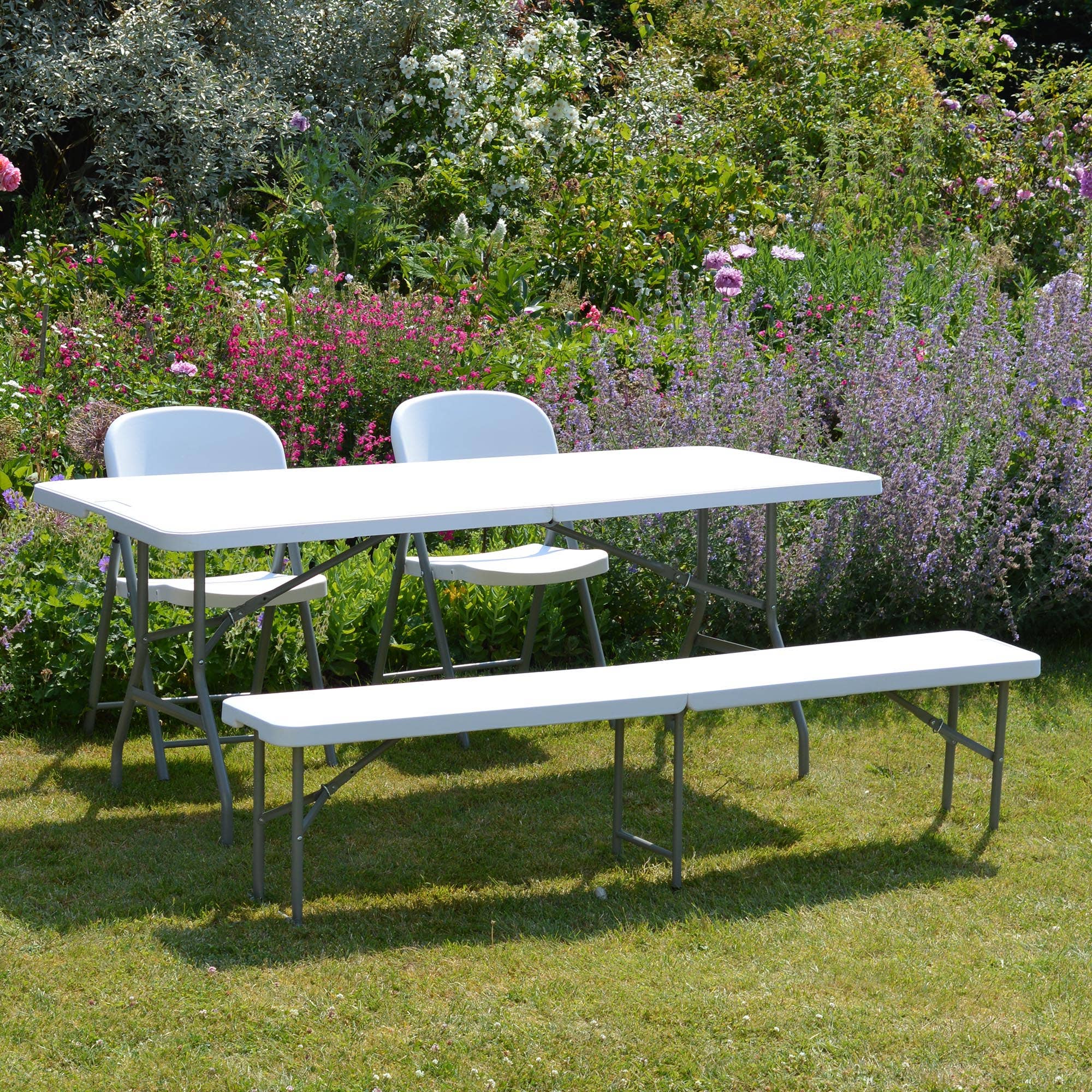 Rinkit Ltd - Wholesale Patiotafel - Harbour Housewares rechthoekige schraagklaptafel - 6"ft3