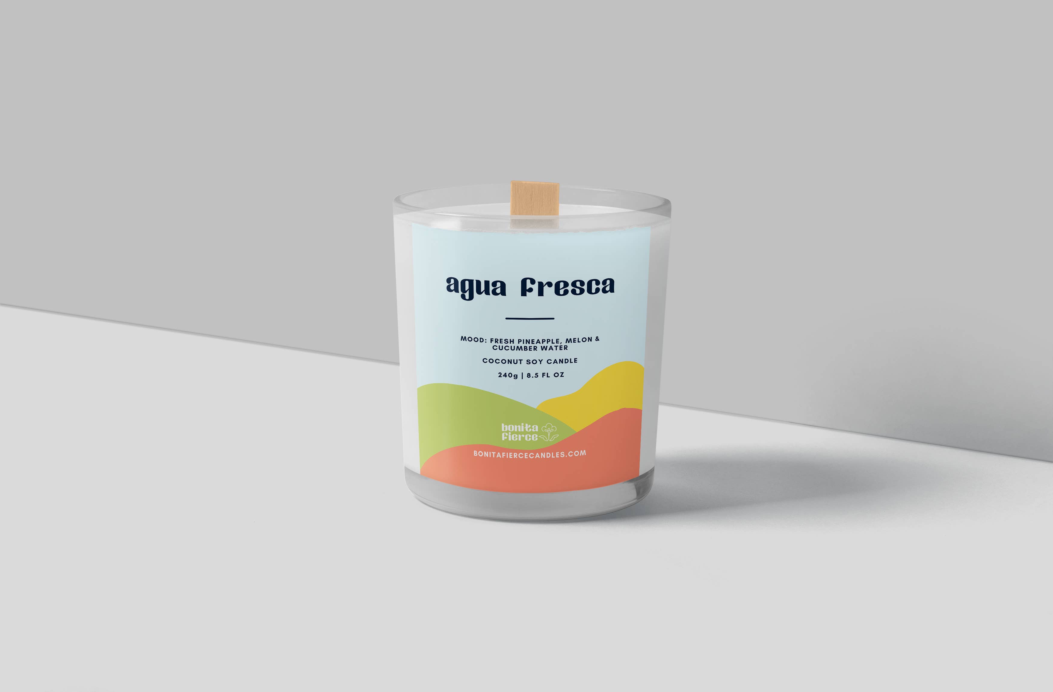 Bonita Fierce Candles - Vente Bougie en bocal - Bougie Agua Fresca | Bougie Ananas Melon & Eau de Concombre