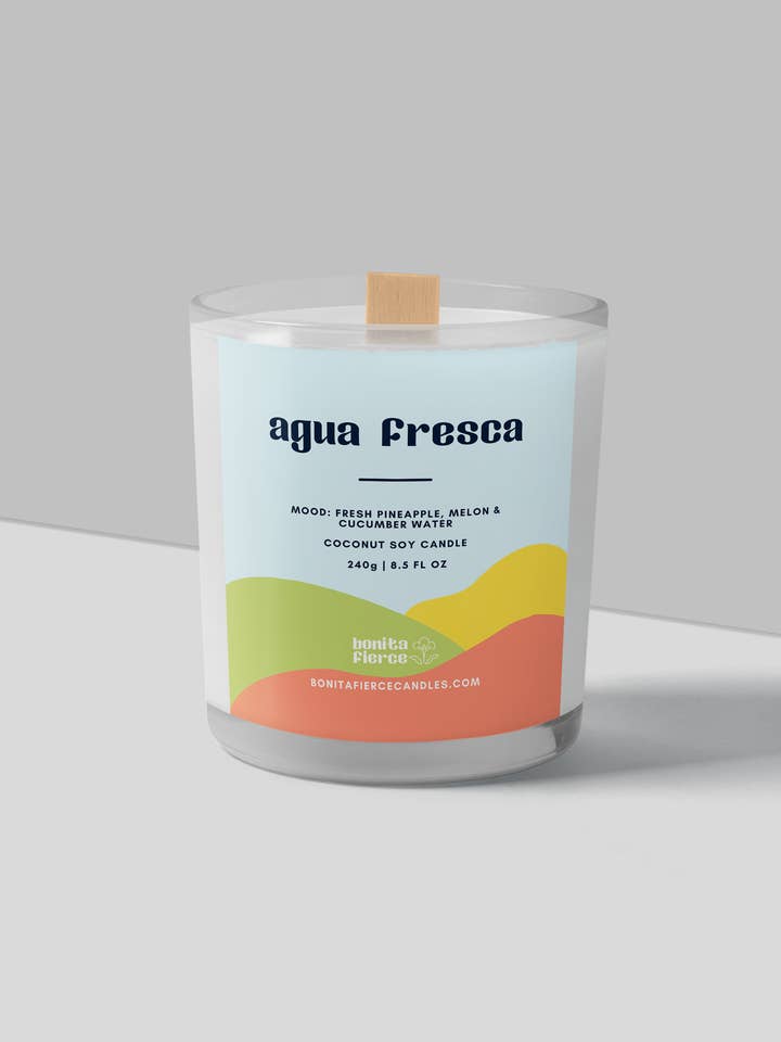 Agua Fresca Candle | Pineapple Melon & Cucumber Water Candle for wholesale by Bonita Fierce Candles