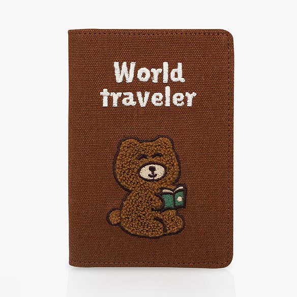 Porta-passaporte 1537 com patch de ursinho para viajantes por atacado de 1537