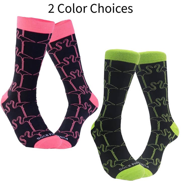 Stylish Flamingo Pattern Socks from the Sock Panda (Adult Large) for wholesale by Sock Panda