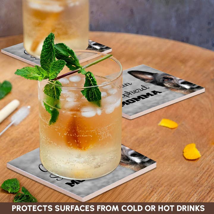 3dRose – Engroshandel Bordskånere – 3dRose, Foto af en schæferhund med Schæferhundemor i sort., Bordskåner2