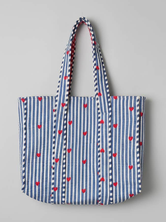 Sacos de Mão Acolchoados com Riscas e Estampas de Corações por atacado de Akshu & Ameirah