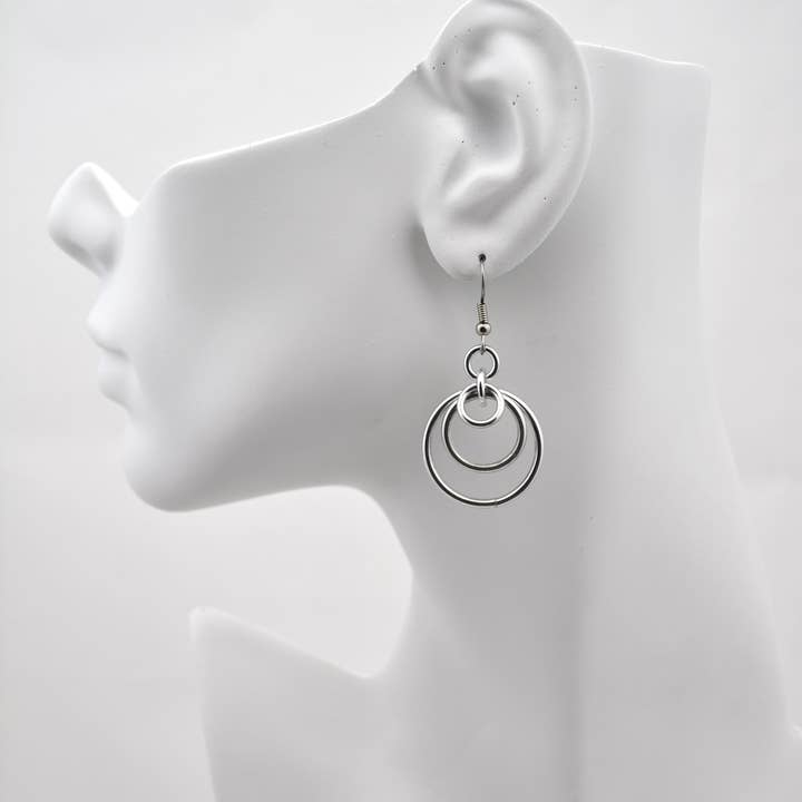 Rebeca Mojica Jewelry - Wholesale Dangle Earrings - Scallop Earrings - Silver Color2