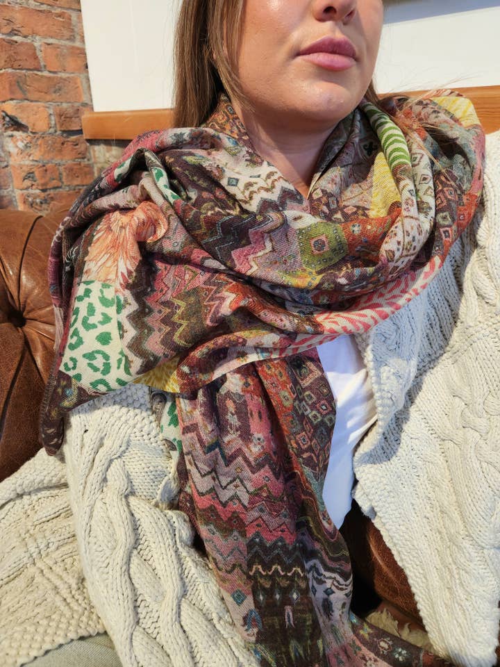 WILD PATCH SCARF for wholesale by Salisa Scarves