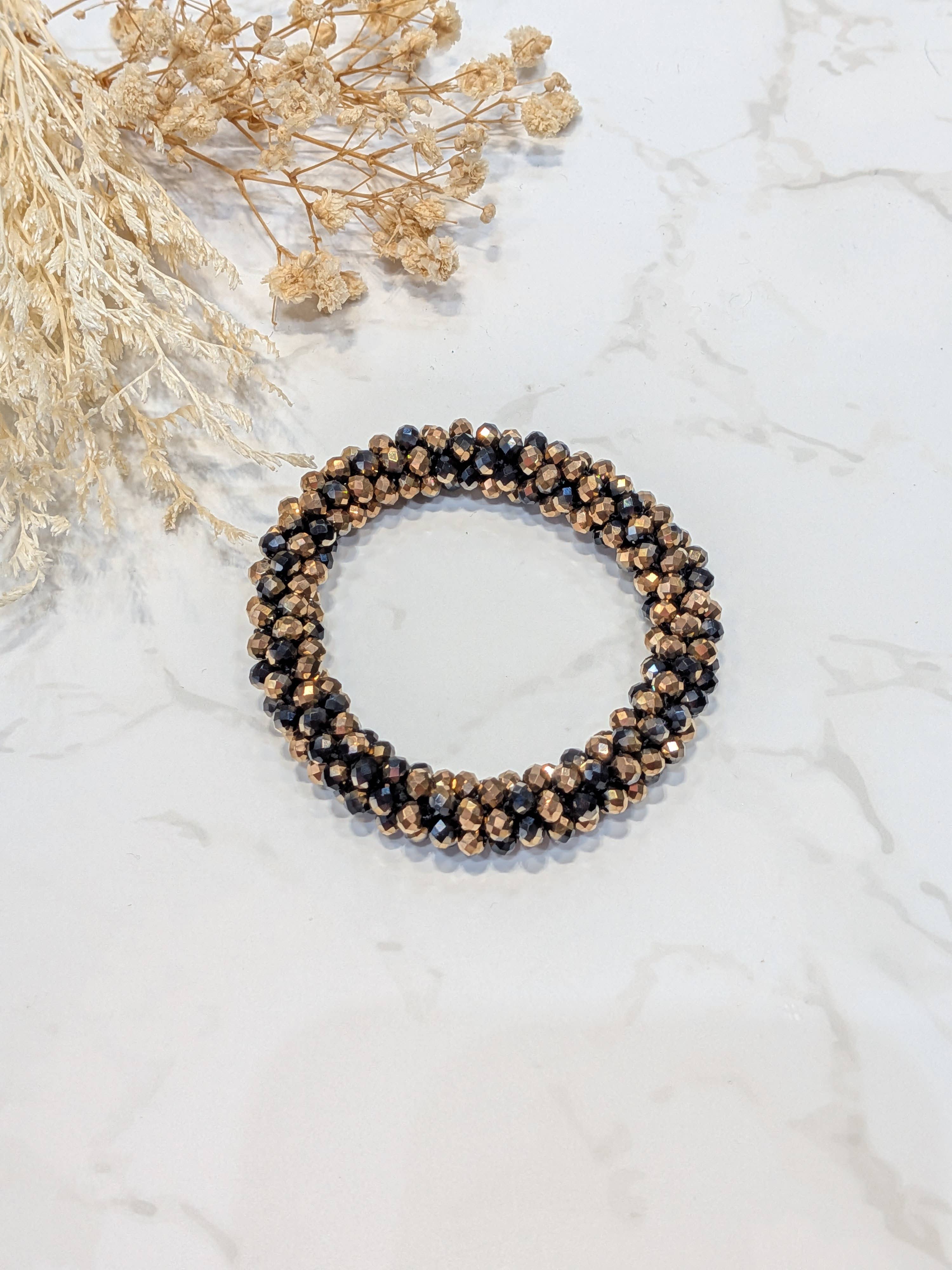 LOLO & YAYA - Wholesale Link & Chain Bracelet - Black-tone crystal effect bracelet5