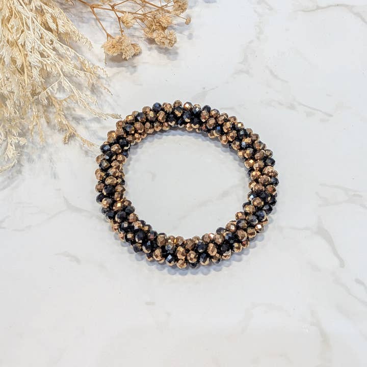 LOLO & YAYA - Wholesale Link & Chain Bracelet - Black-tone crystal effect bracelet5
