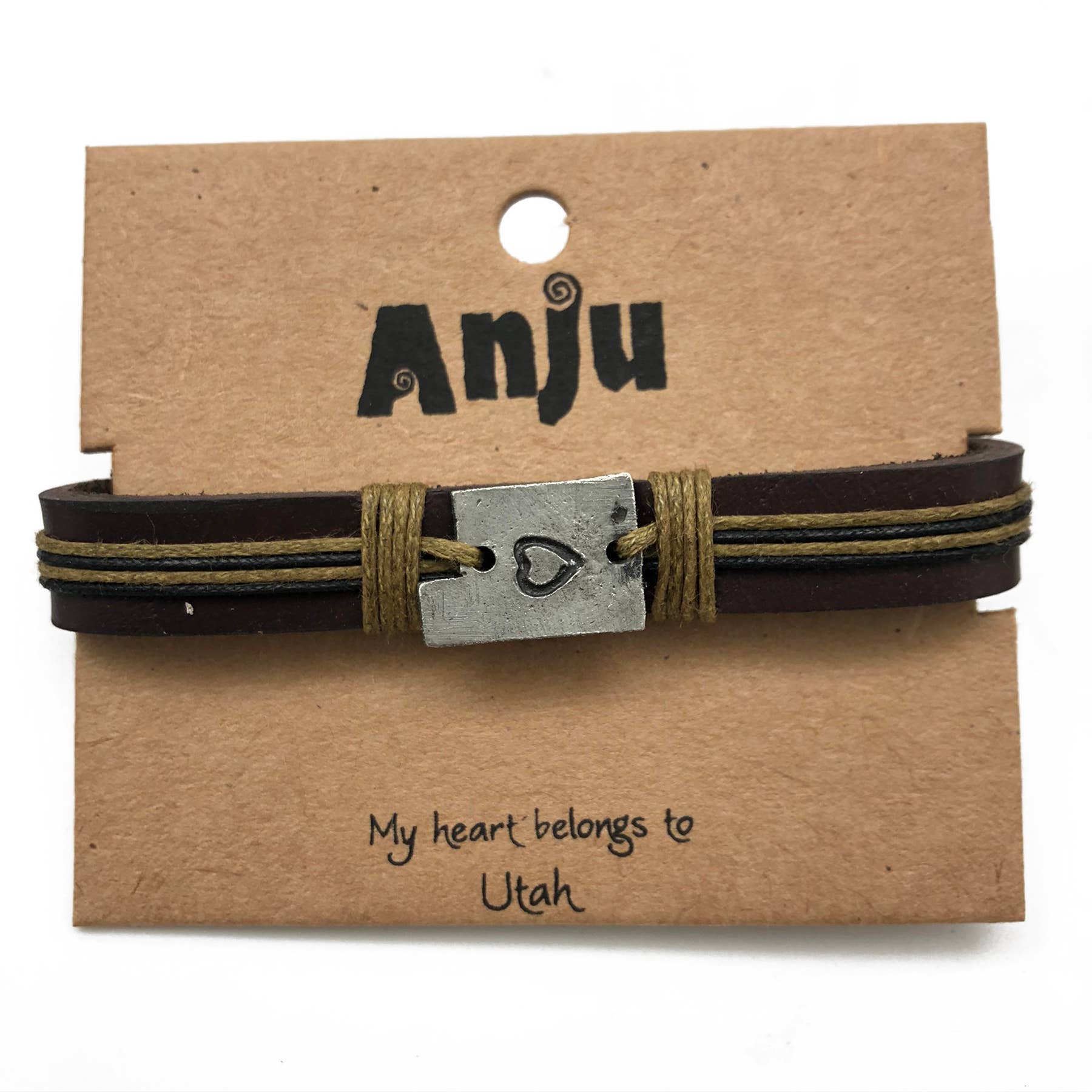 Anju Jewelry – Großhandel Armband mit Charms/Anhängern – Home State Schmuck - Zinn Lederarmband34