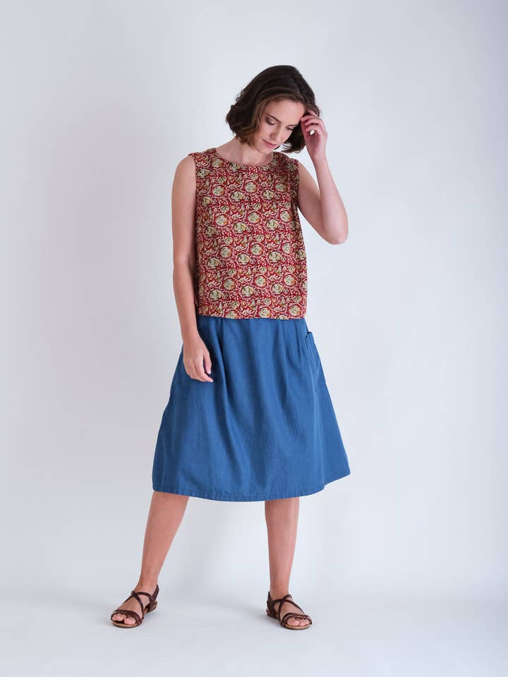 Gonna al ginocchio Eve - Denim per la vendita all'ingrosso da parte di BIBICO