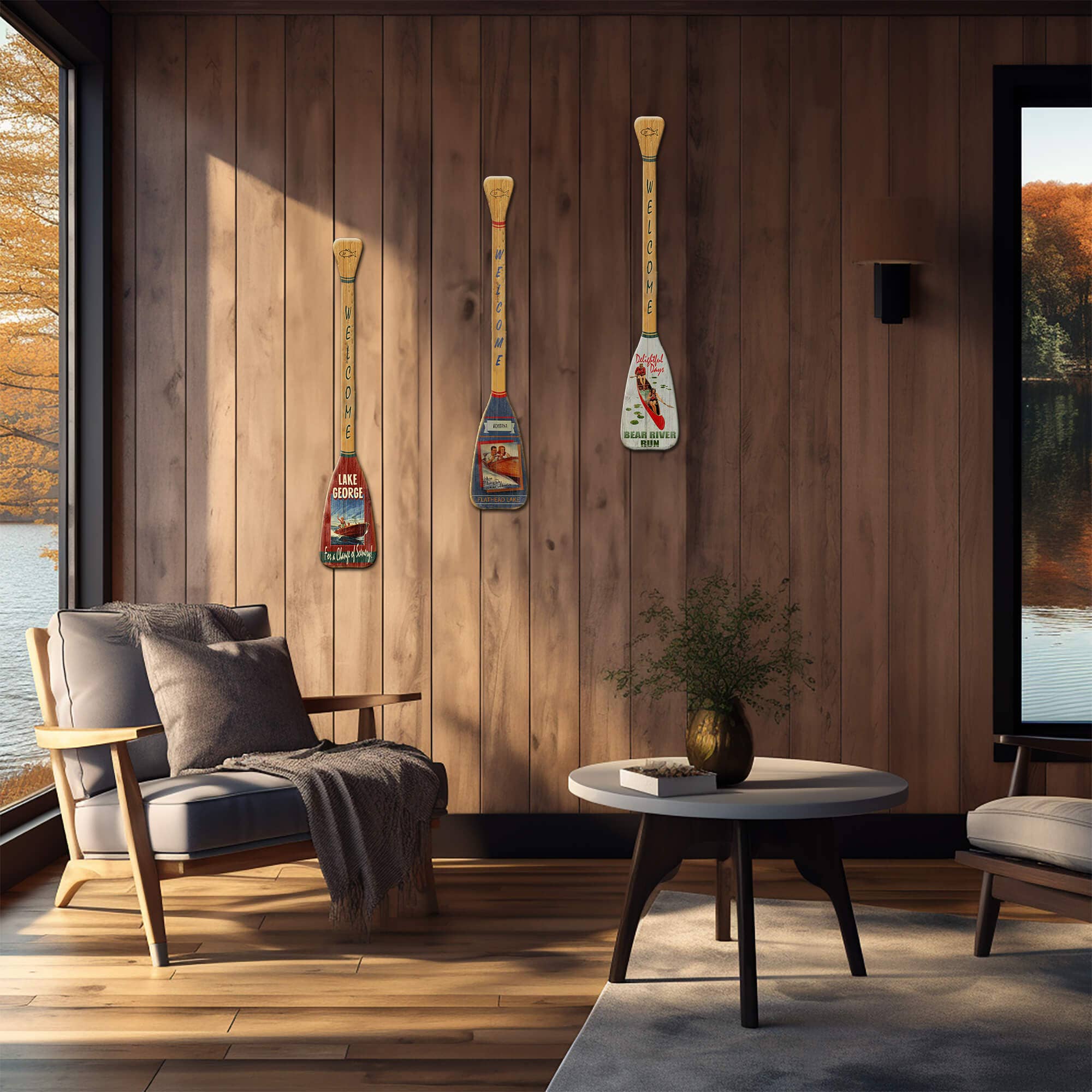 Old Wood Signs - Vente Affiche d'art - Un changement de décor sur l'eau avec pagaie - Pagaies & Rames1