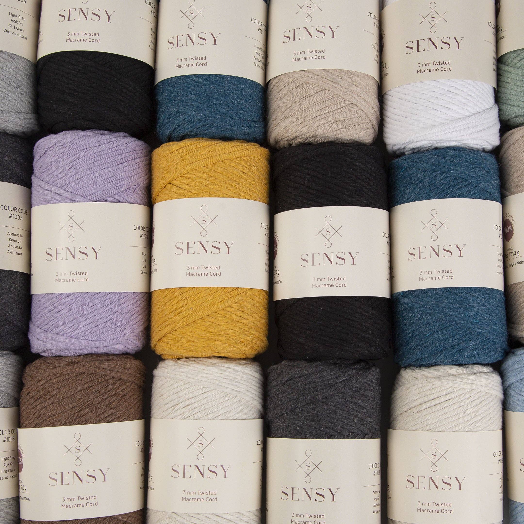 Sensy - Wholesale Yarn - Sensy Premium 3mm - 109 Yards 100% Recycled Cotton Single Strand Macrame Cord31