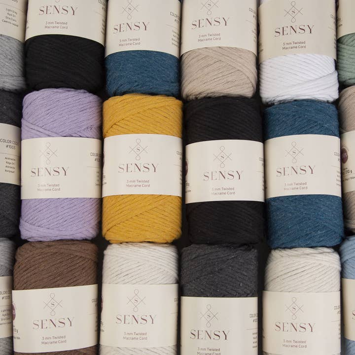 Sensy - Wholesale Yarn - Sensy Premium 3mm - 109 Yards 100% Recycled Cotton Single Strand Macrame Cord31