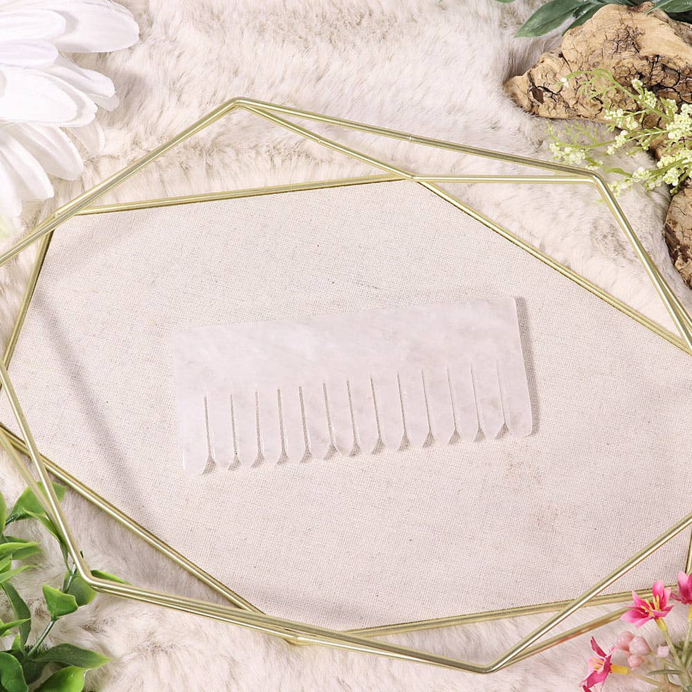 Natures Artifacts Inc - Wholesale Hair Brush/Comb - Energy Comb Medium - Clear Quartz | Crystal Combs2
