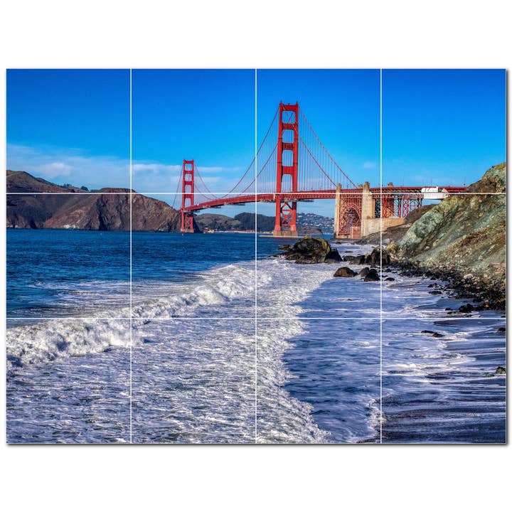 Mural de baldosas cerámicas Bridge PT500253 para venta al por mayor de Picture-Tiles.com