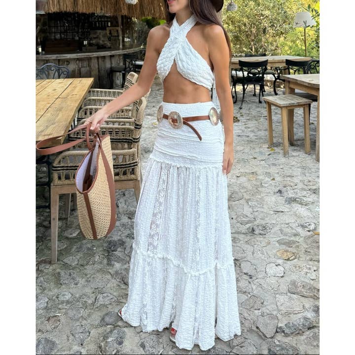 White Lace Maxi Skirt for wholesale on Faire2